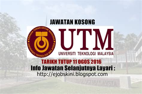 Maybe you would like to learn more about one of these? Jawatan Kosong Universiti Teknologi Malaysia (UTM) - 11 ...