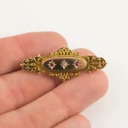 Antiques Atlas Victorian Ruby And Diamond Brooch Pin 9ct Gold