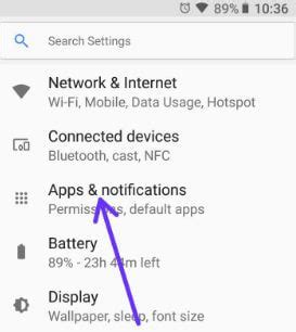 Click & open phone settings. How to control app permission on android 8.1 Oreo ...