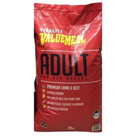 My dogs love it good value for your money. Vitality Value Meal Adult Dog Food - Lamb and Beef Flavor ...