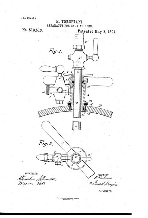 Patent No 519513a Apparatus For Racking Beer Brookston Beer Bulletin