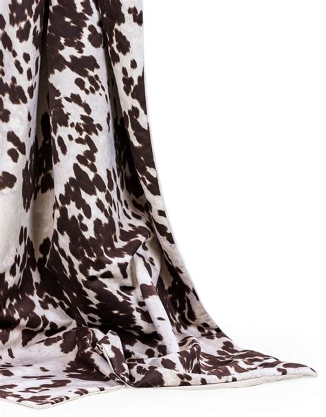 Brown And White Faux Cowhide Fabric Throw 120 X 200cm Ebay Brown