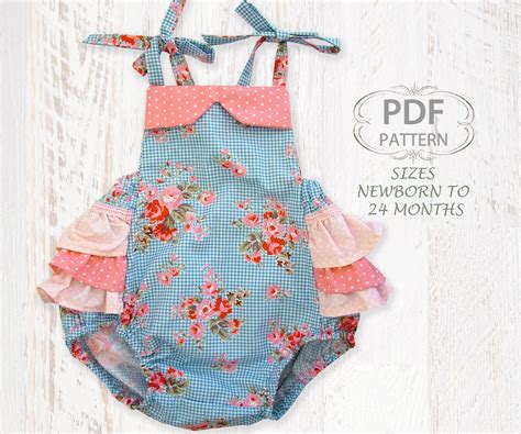Baby Sewing Pattern For Romper Pdf Sewing By Mychildhoodtreasures