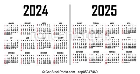 Calendar 2024 2025 The Week Begins On Sunday Simple Calendar Template