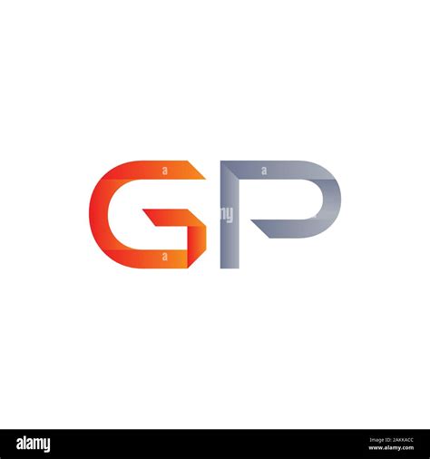 Initial Gp Letter Linked Logo Gp Letter Type Logo Design Vector