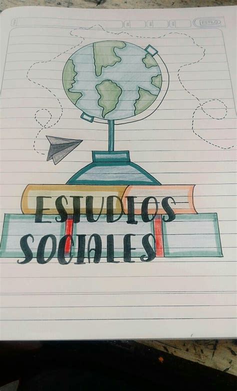 Caratula De Estudios Sociales In 2022 Pretty Notes Coloring Book