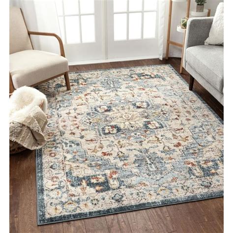 Well Woven Mystic 8 X 11 Blue Indoor Medallion Vintage Area Rug In The
