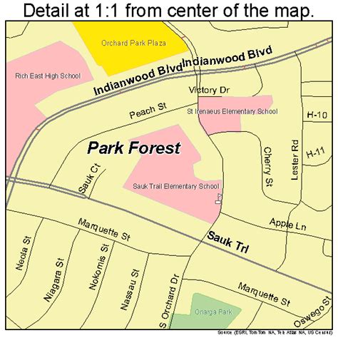 Park Forest Illinois Street Map 1757732