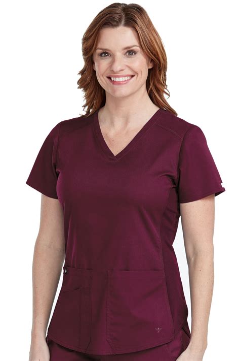Med Couture Med Couture Touch Womens V Neck Shirttail Scrub Top