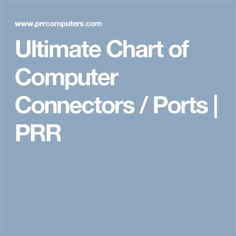 Ultimate Chart Of Computer Connectors Ports Prr Computer
