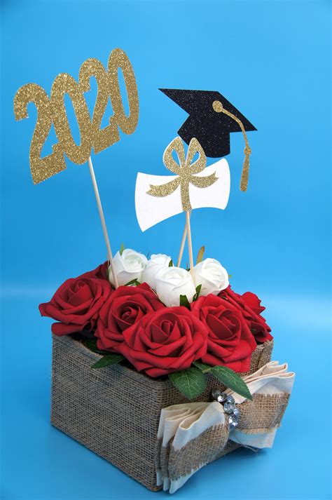 2022 Graduation Centerpieces Grad Cap 2022 Diploma Glitter Etsy