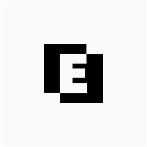Premium Vector E Letter Lettermark Square Initial Negative Space Logo