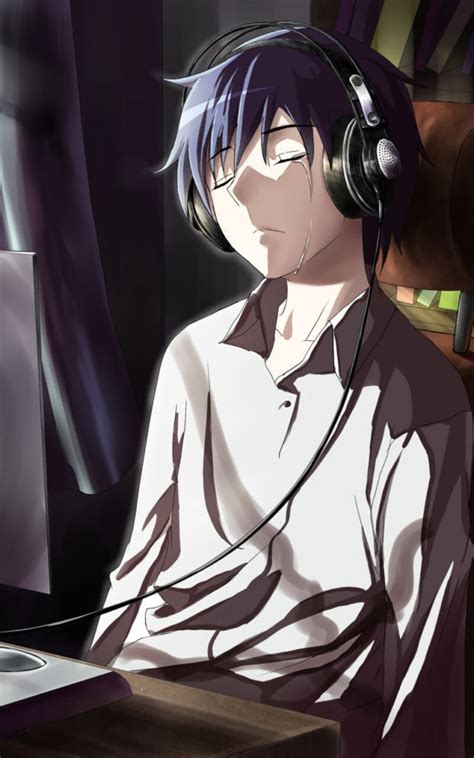 Anime Wallpaper Sad Boy Cartoon Dp 640x1024 Download Hd Wallpaper