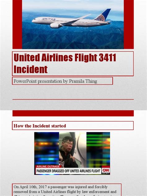 United Airlines Flight 3411 Incident Powerpoint Presentation By Pramila Thing Pdf Business