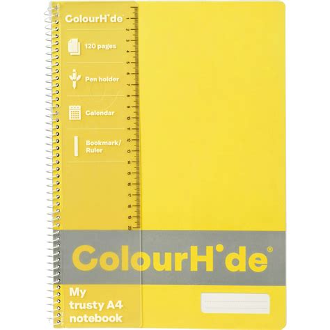 Colourhide 120pg A4 Notebook Yellow Big W