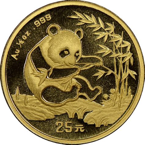 In 2016, this series changed to match the metric system. 1994 25 Yuan MS Gold Panda Large Date Value | NGC