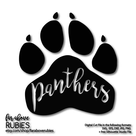 Panther Paw School Team Pride Mascot Svg Eps Dxf Png  Etsy