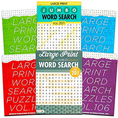 Large Print Word Search Books for Adults Super Set — 6 Jumbo Word Find