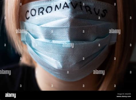 Girl In An Antiviral Mask Stop Coronavirus Concept Stock Photo Alamy