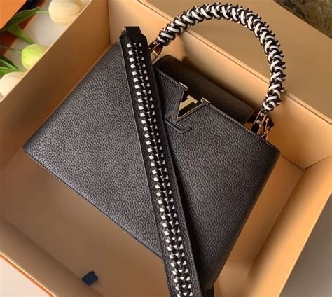 Louis Vuitton Capucines Bb Bag Braided Handle And Strap M55236 Black
