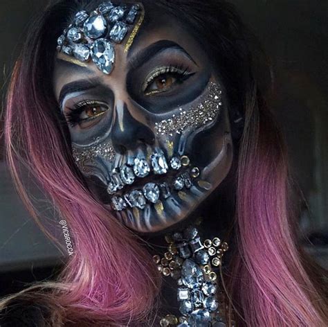 Day Of The Dead Gone Glam Halloween Costumes Makeup Halloween Make