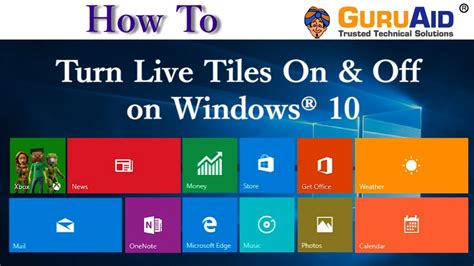 How To Turn Live Tiles On And Off On Windows® 10 Guruaid Youtube