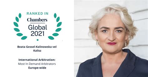 Dr Beata Gessel Kalinowska Vel Kalisz Rekomendowana W Kategorii International Arbitration Most