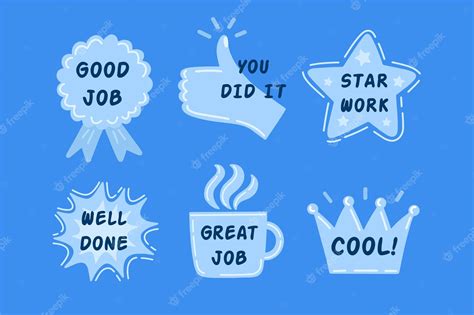 Premium Vector Collection Of Good Job And Great Job Stickers