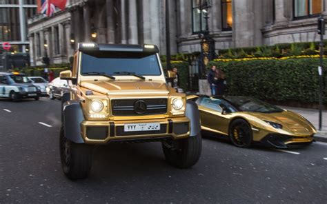 The new brabus 800 black & gold edition. A Saudi who flew into UK with gold supercars walks away with parking tickets