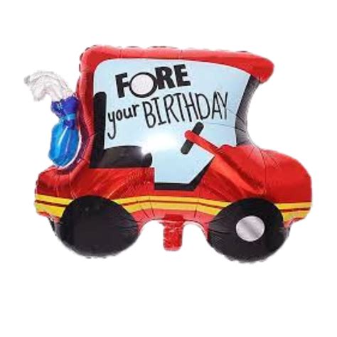 Red Golf Cart Fore your Birthday 24 Inch Foil Balloon – Tink's Treats