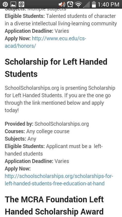 Scholarships For Left Handed Students Scholarships For College