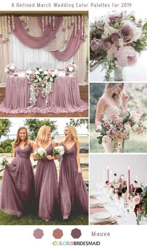 8 Refined March Wedding Color Palettes for 2019 -No.5 Mauve #colsbm #