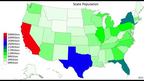 Us State Population Map 1958 2014 Youtube