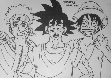 Naruto Goku Luffy By Vanites On Deviantart