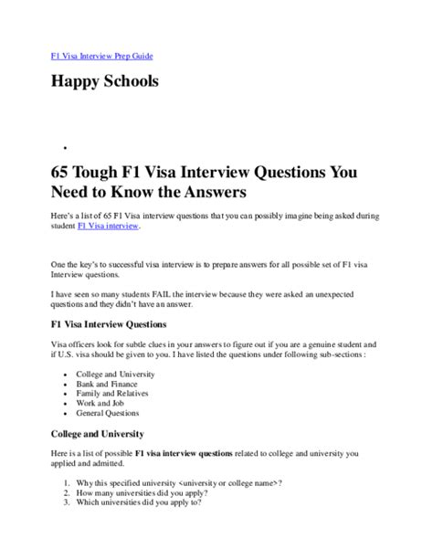 F1 Us Visa Interview Questions And Answers