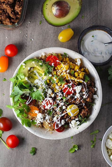 Incredible Ground Beef Taco Quinoa Bowl ~ Talking Meals