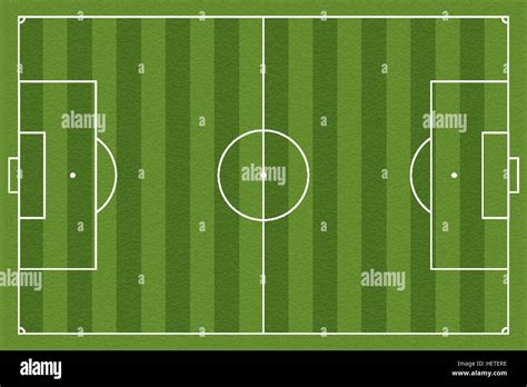 Soccer Field Vector Illustration Football Field With Lines And Areas