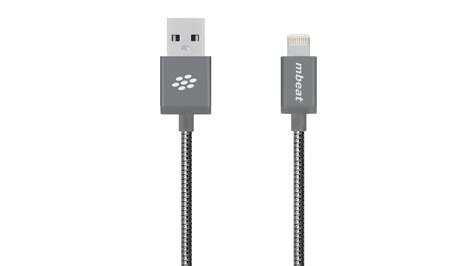 Mbeat Toughlink Mfi Metal Coiled Lightning To Usb Cable Gray Harvey