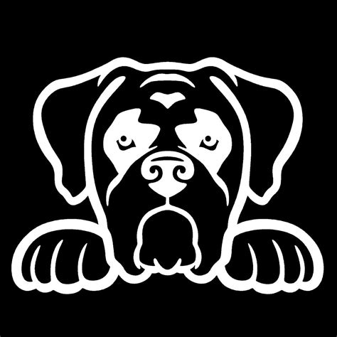 Boxer Dog Peeking V1 Single Color Transfer Type Decal Stickerdad