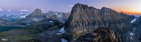 Reynolds And Clements Dusk Panorama Glacier National Park Montana
