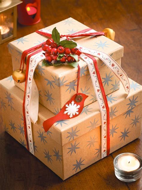 Once wrapped, add special trimmings and gift tags to your package. Gift wrapping ideas to try this Christmas