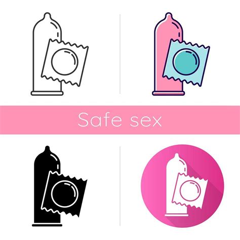 Condom Icon Female Male Contraceprive For Safe Sex Healthy