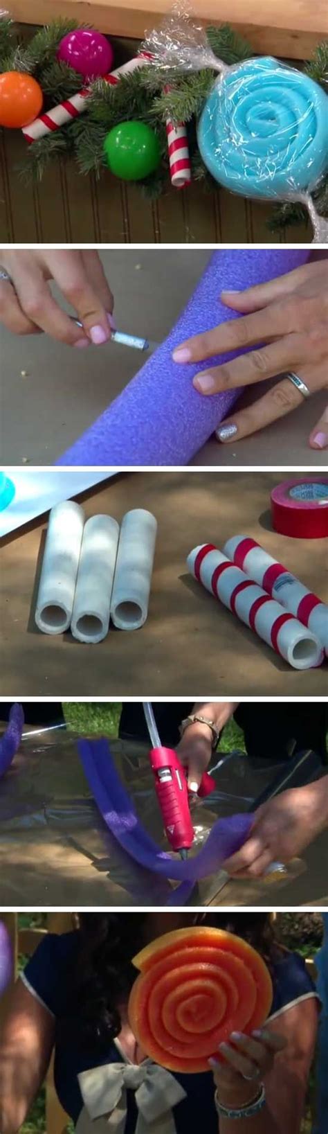 How To Make A Candy Garland For Christmas With Pool Noodles Pvc Pies