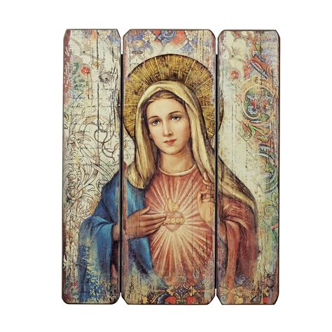 Immaculate Heart Wooden Wall Plaque The Catholic Company