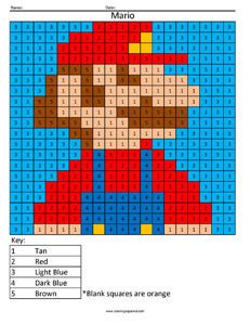 Retro Mario- Color by Number - Coloring Squared