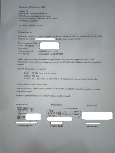 Surat kuasa perseorangan merupakan surat kuasa yang dibuat oleh seseorang untuk mempercayakan urusan atau kepentingan pribadi kepada orang lain. Banker Clause, Untuk Apa dan Bagaimana Cara Mengajukan ...