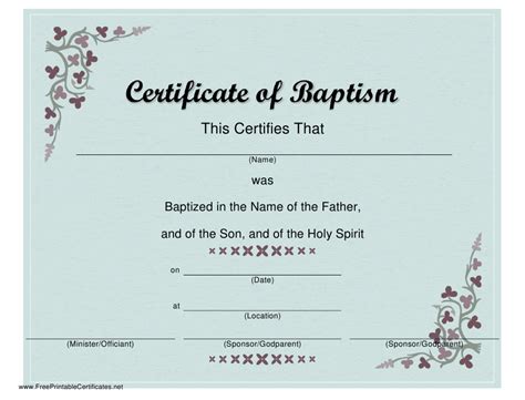 Baptism Certificate Template Download Printable Pdf