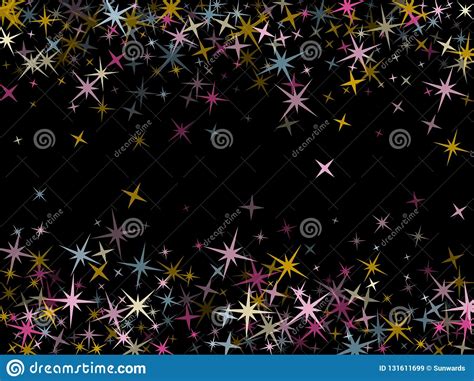 Vector Border Of Star Sparkle Texture Stock Vector Illustration Of