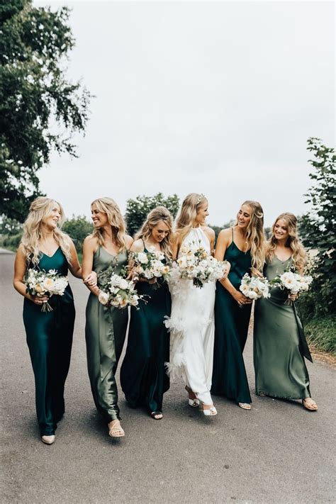 Satin Bridesmaid Dresses In Every Shade Rock My Wedding Green