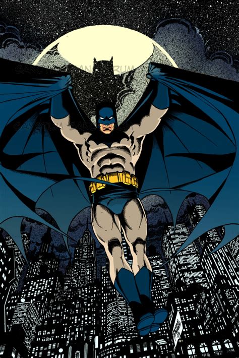 George Perez Batman In Gerry Turnbulls My Colours Over Other Artists Comic Art Gallery Room